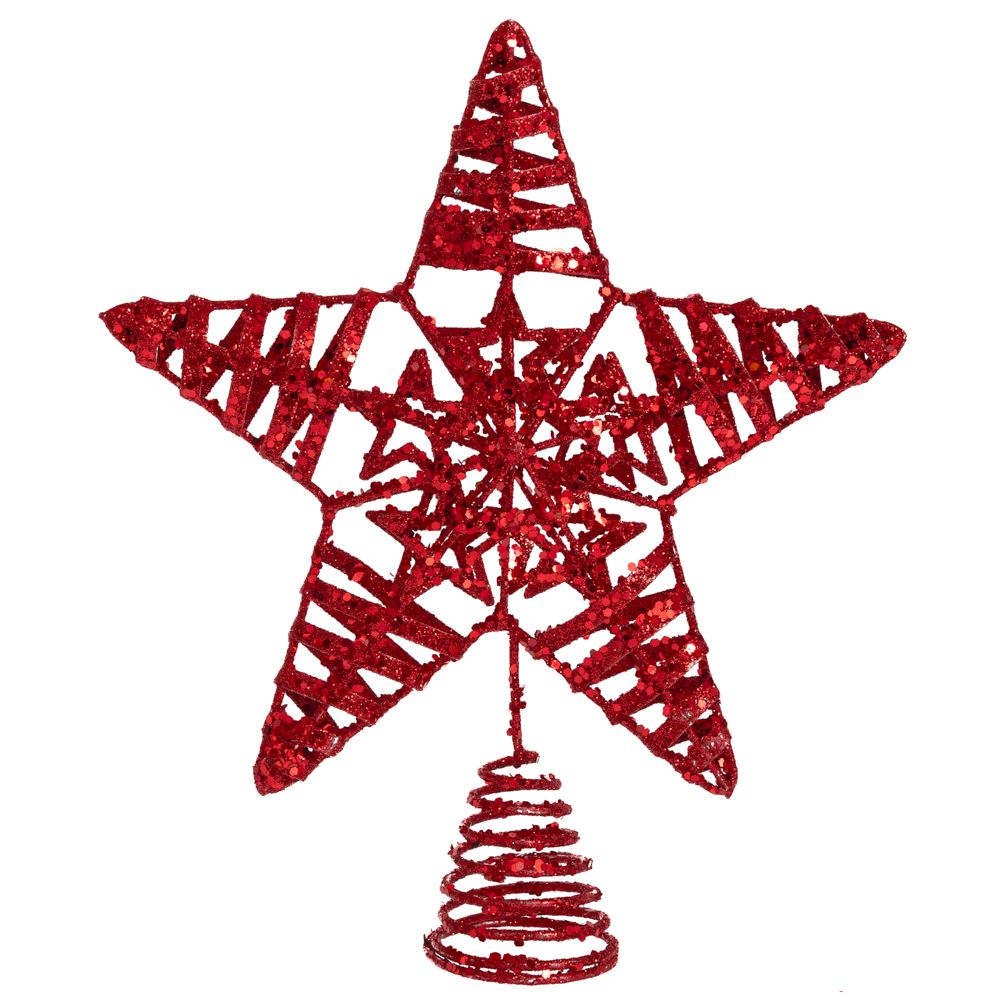 Iliadis - Κορυφή Δέντρου Αστέρι, Κόκκινο/Σαμπανί 20x25εκ 79945