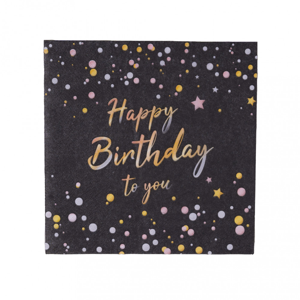 Funny Fashion - Χαρτοπετσέτες Πάρτι Happy Birthday 80339