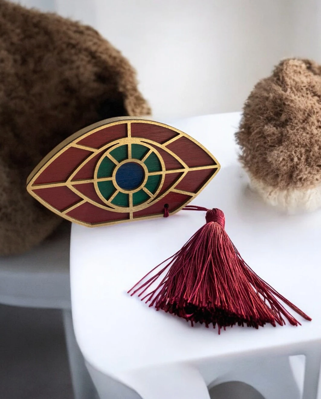 Life Likes - Γούρι Ξύλινο Μάτι Fortune, Κόκκινο-Πράσινο 8084