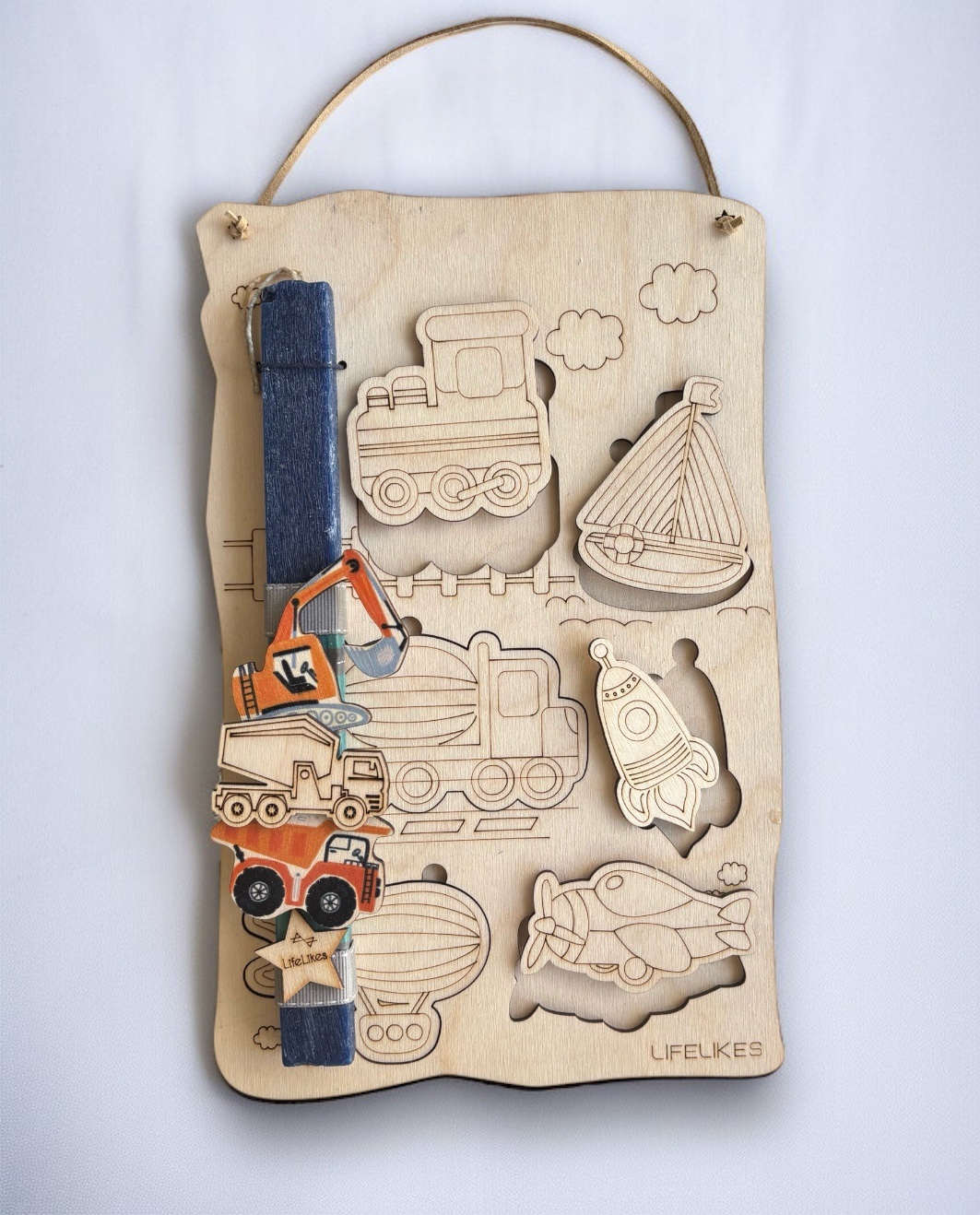 Life Likes - Λαμπάδα Montessori Παζλ Οχήματα 8165