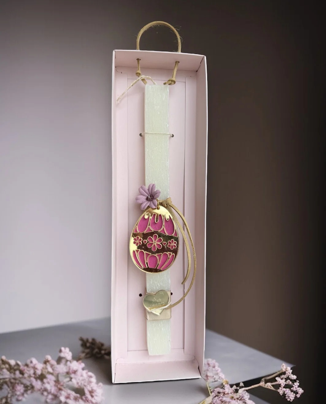 Life Likes - Λαμπάδα Πασχαλινό Αυγό Ροζ Σε Κουτί 8220