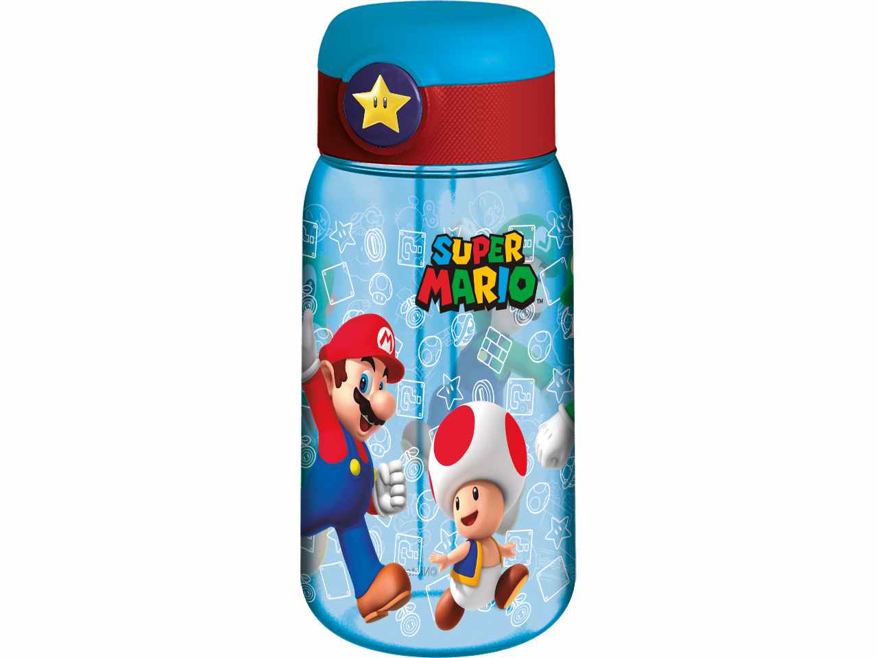 Gim - Παγούρι Πλαστικό Flip, Super Mario 510ml 530-75242