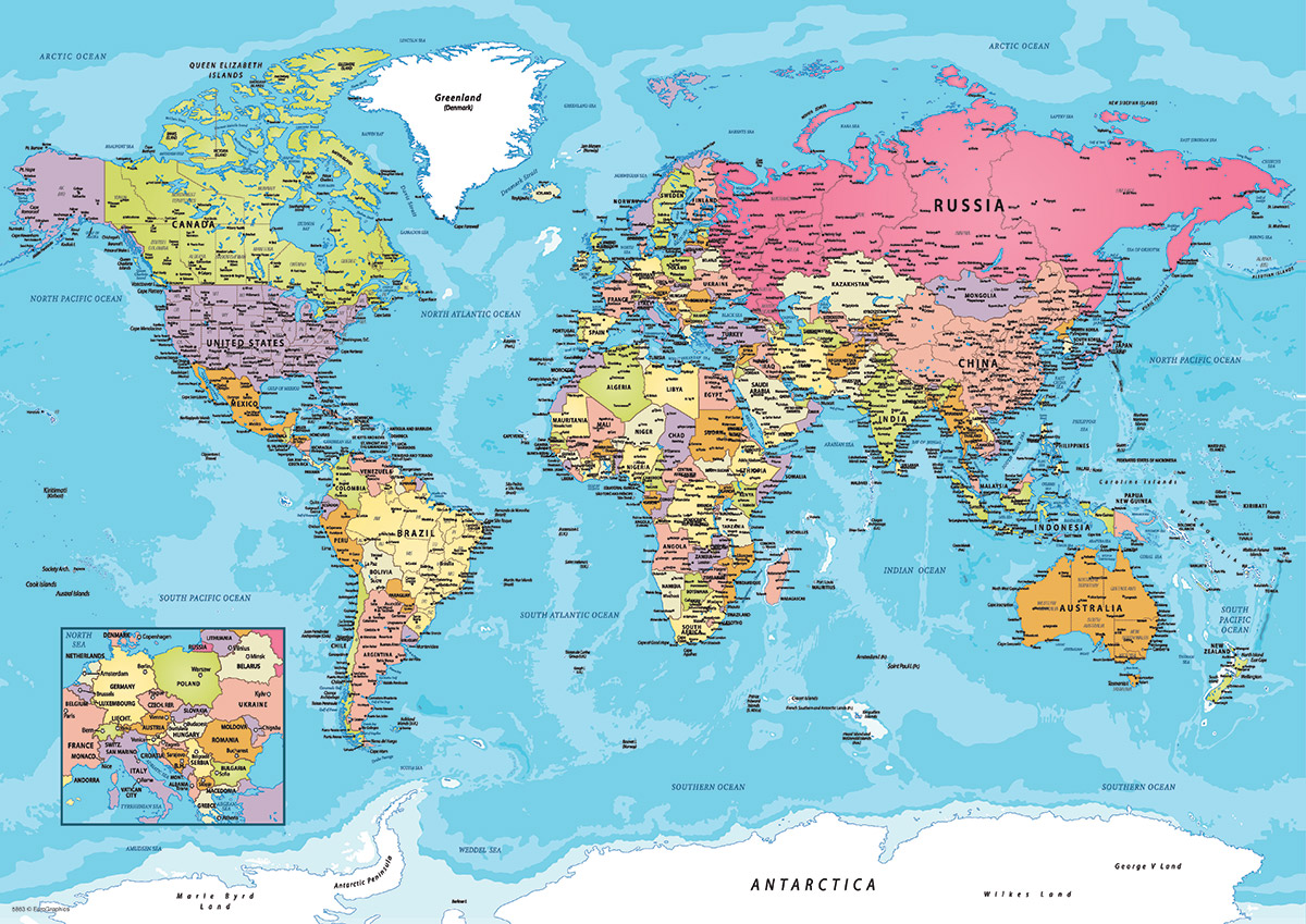 Eurographics - Map of the World Tin 8551-5863 Eurographics - Map of the World Tin 8551-5863