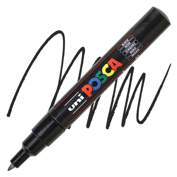 Uniball - Μαρκαδοράκι Posca PC-1M 0.7mm Extra Fine, Black (24) 865405