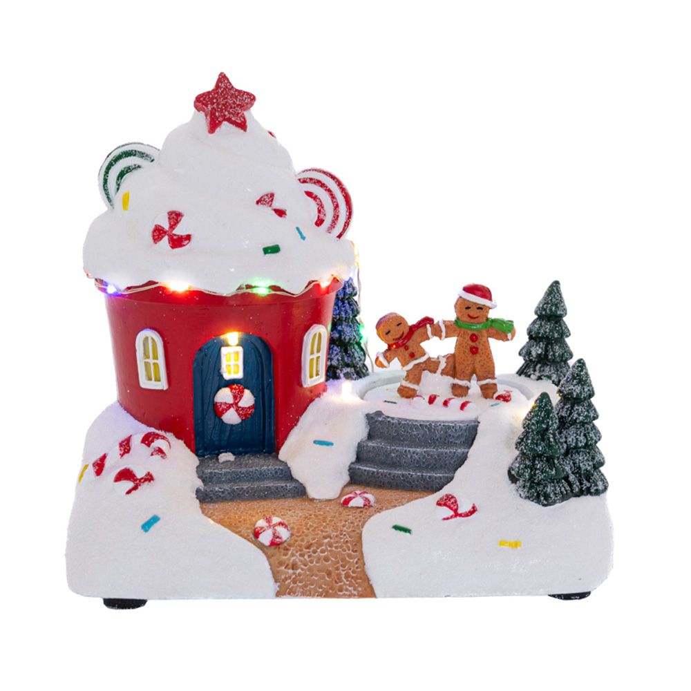Iliadis - Φωτιζόμενο Σκηνικό Με Cupcake Kai Gingerbread Ανθρωπάκια 19x13x17εκ 87133