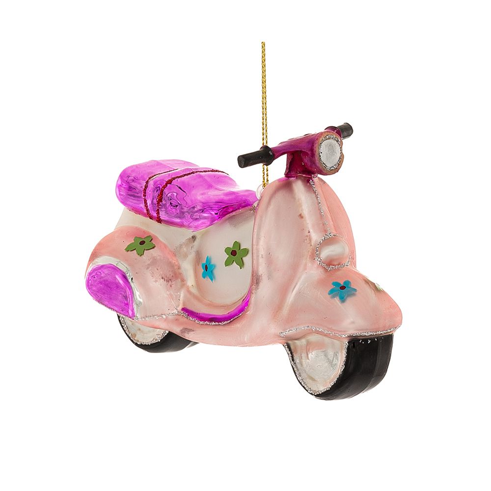 Iliadis - Κρεμαστό Στολίδι, Γυάλινη Βέσπα, Ροζ 11,5x5,5x7εκ 87564
