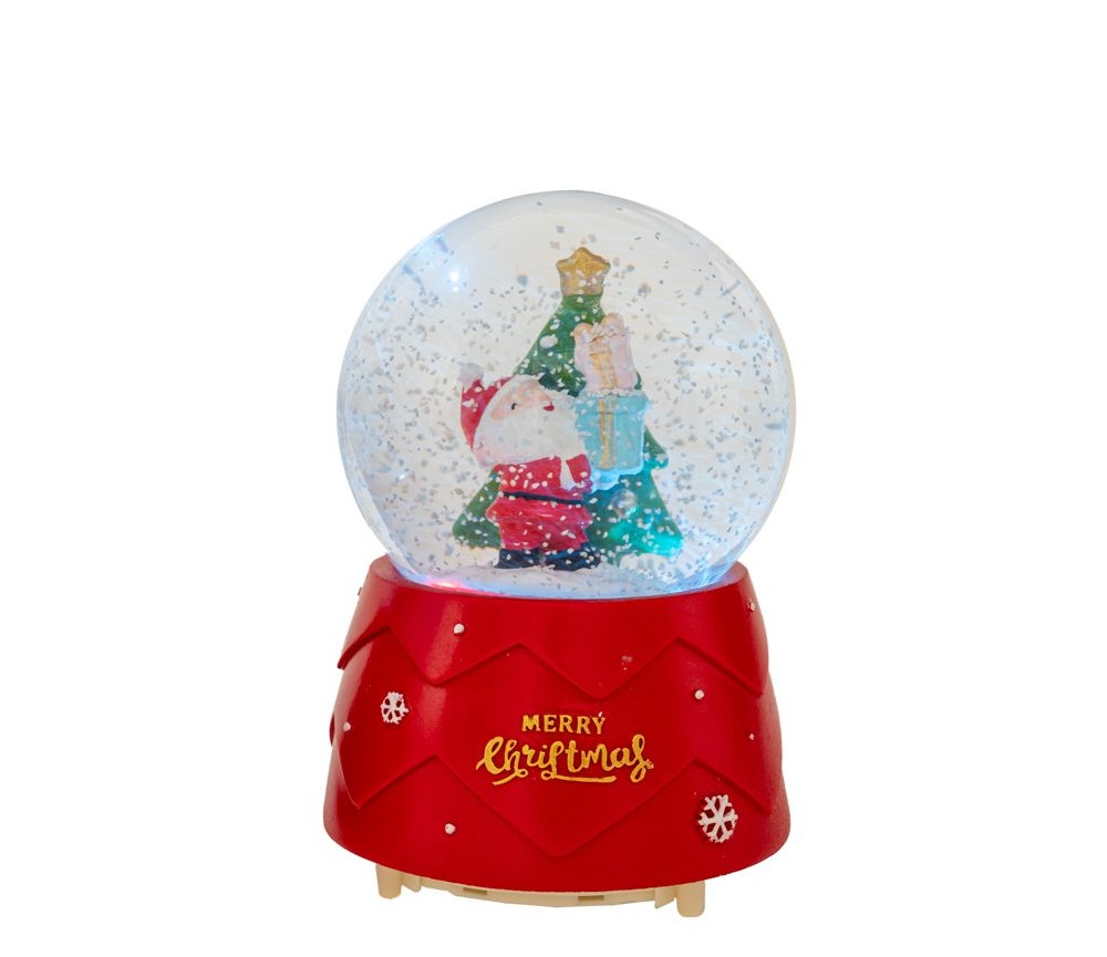 Iliadis - Κόκκινη Πολυρέζιν Φωτιζόμενη Νερόμπαλα Με Άγιο Βασίλη Και Μουσική  88740