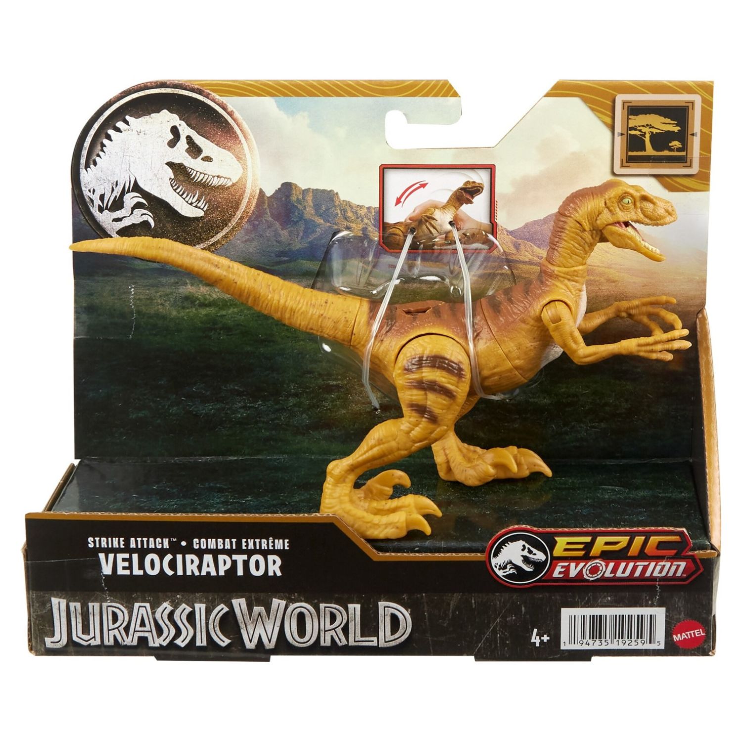 Mattel Jurassic World - Epic Evolution , Strike Attack Velociraptor HTK60 (HLN63)