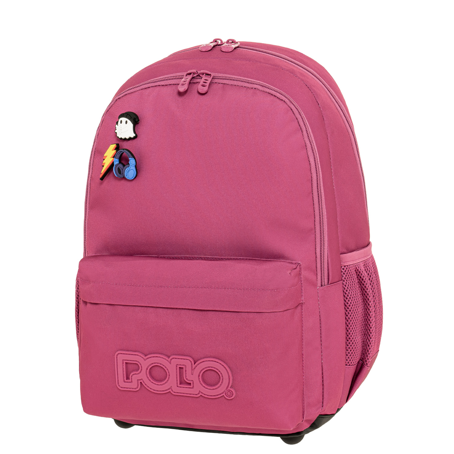 Polo - Σακίδιο Πλάτης Pins, Magenta 2026 9-01-059-4300 + Δώρο Διορθωτική Ταινία Edding