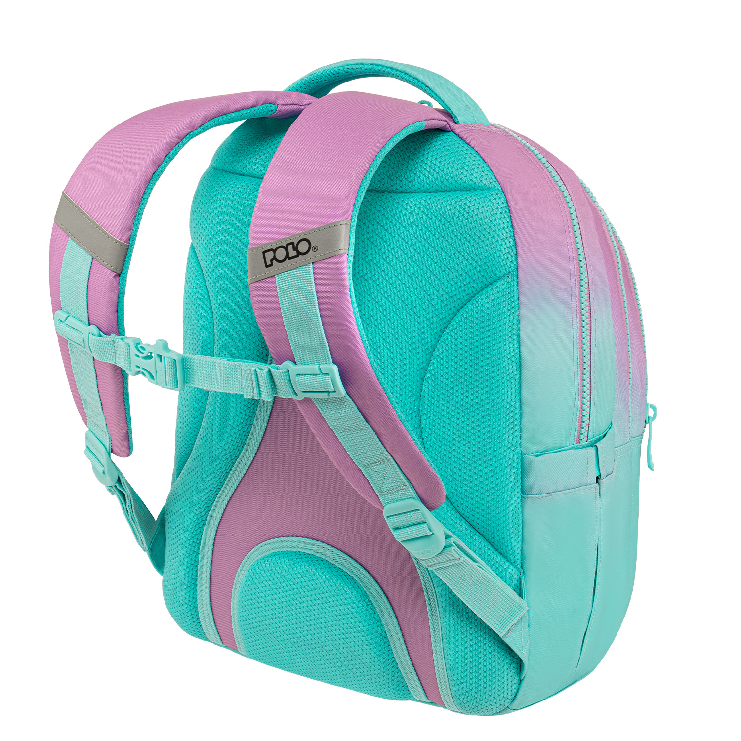 Polo - Σακίδιο Πλάτης Focus, Gradient Aqua-Pink 2026 9-01-078-8115 + Δώρο Διορθωτική Ταινία Edding
