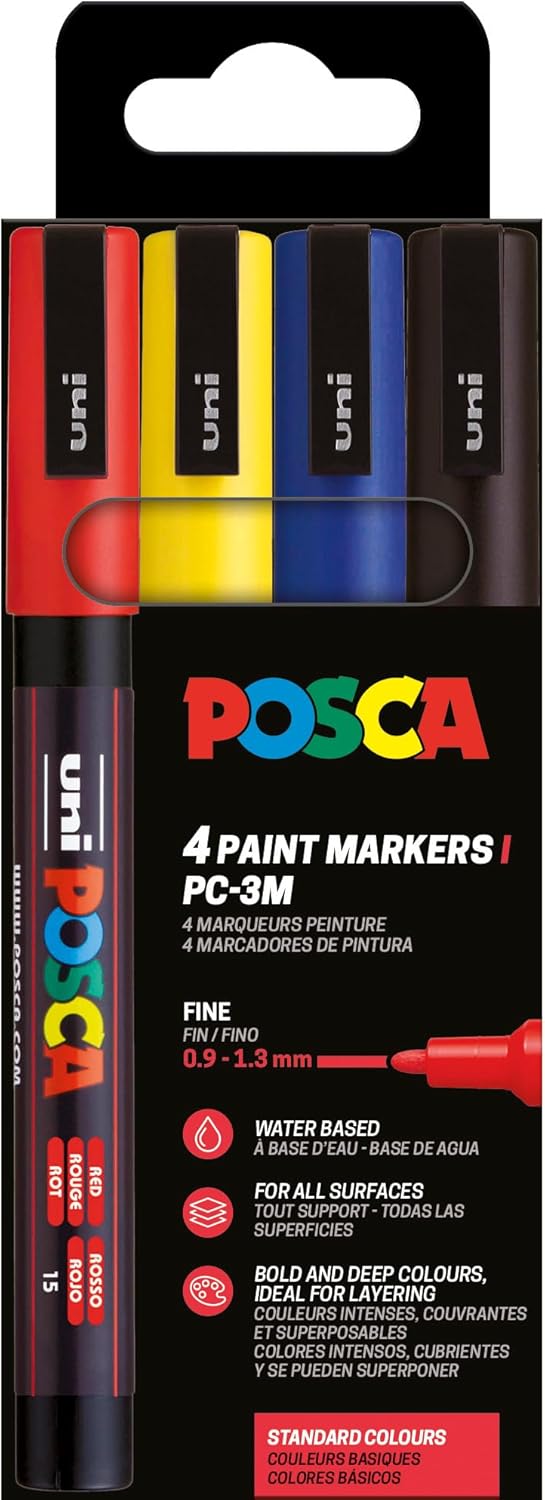 Uniball - Σετ Μαρκαδόρων Posca Standard Colours PC-3M 1.3mm 4 Τεμαχίων 90138 Uniball - Σετ Μαρκαδόρων Posca Standard Colours PC-3M 1.3mm 4 Τεμαχίων 90138