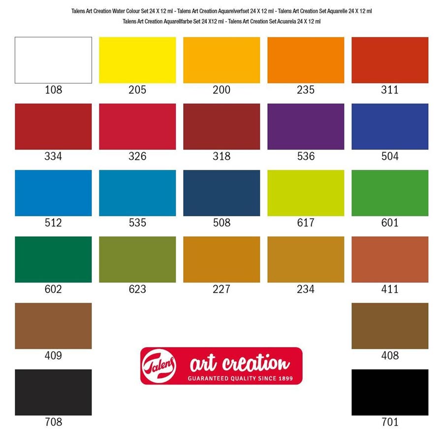 Royal Talens - Σετ Ακουαρέλας Talens Art Creation 24 Χρώματα 12ml 9022024M