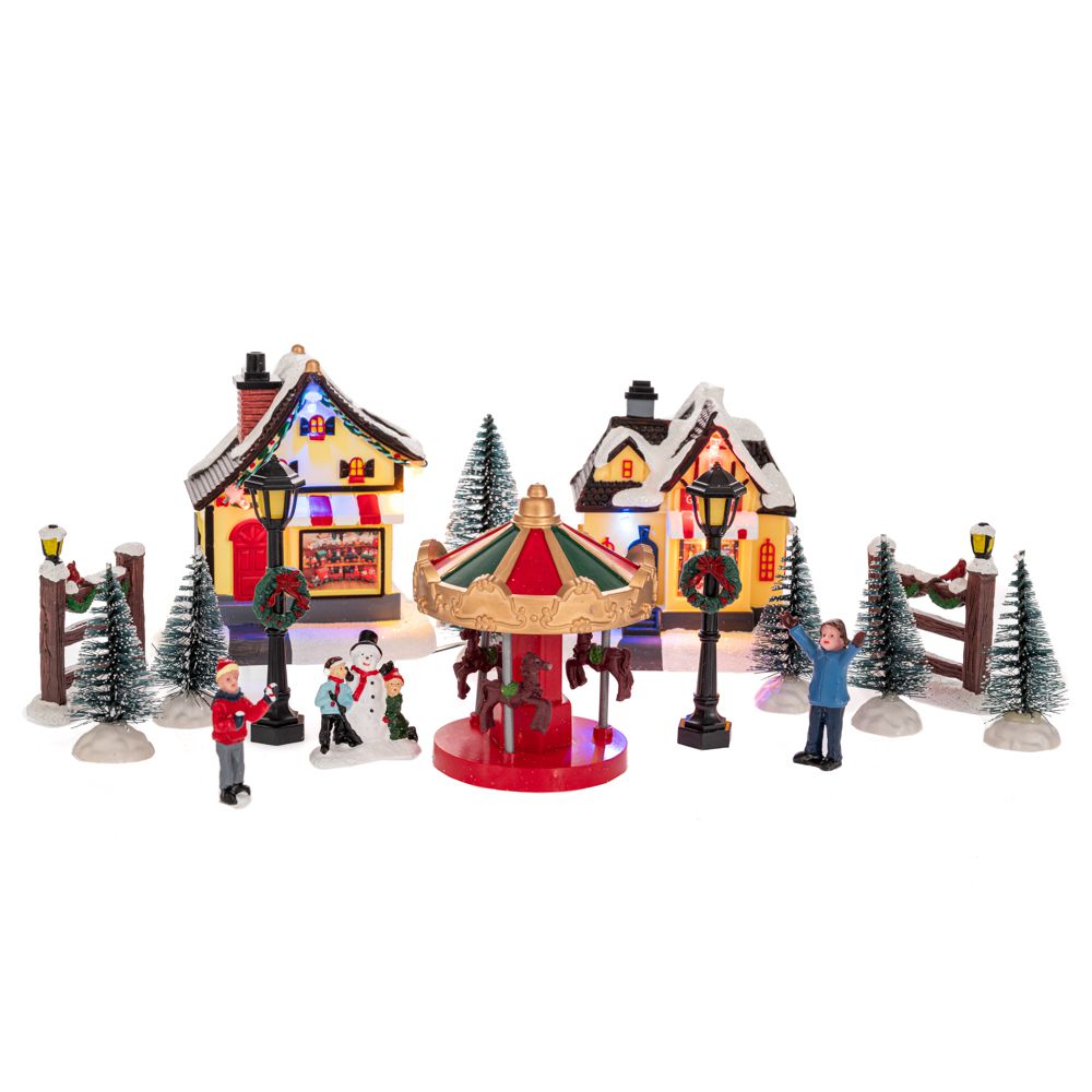 Iliadis - Φωτιζόμενο Σκηνικό, Χωρίο Με Φιγούρες Μπαταρίας 90740