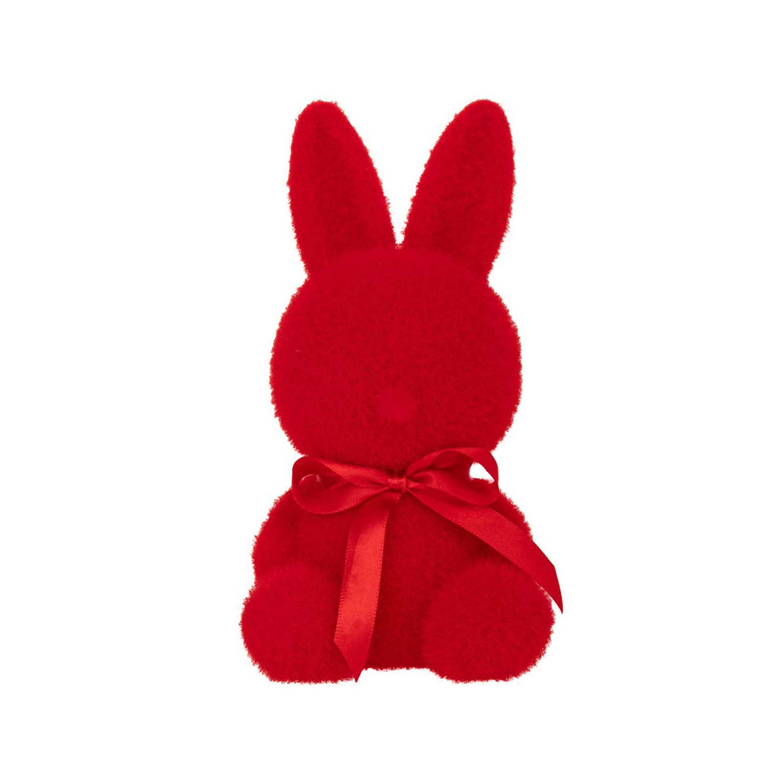 Iliadis – Χνουδωτός Καθιστός Λαγός Με Φιόγκο 18εκ, Κόκκινο 92472