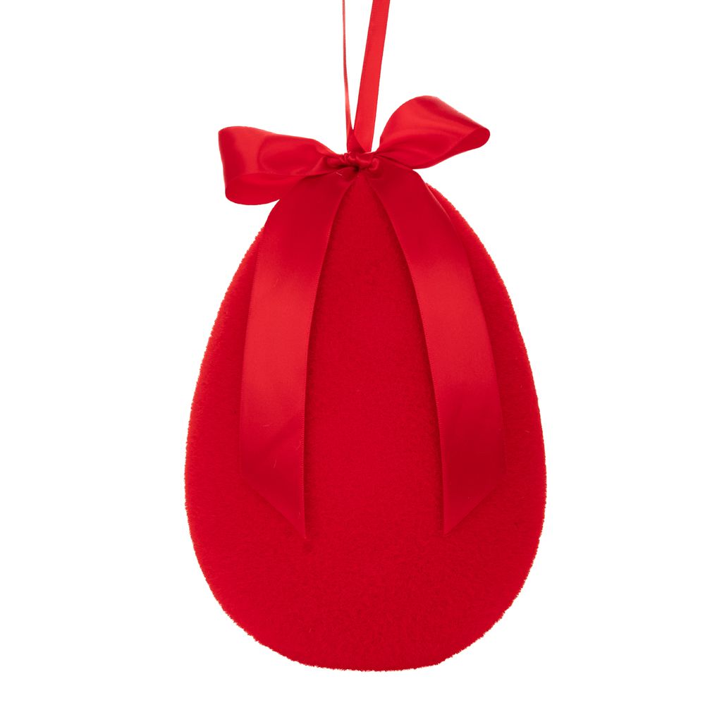 Iliadis – Κρεμαστό Χνουδωτό Αυγό Με Φιόγκο 20εκ, Κόκκινο 92484