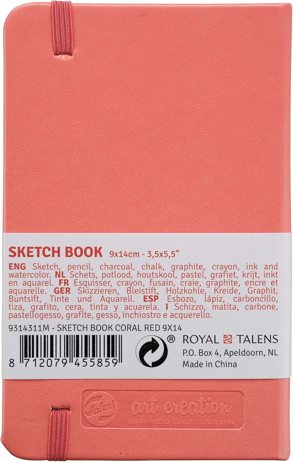 Royal Talens - Σημειωματάριο Sketchbook Art Creation Coral Red 9x14 εκ 80 Φύλλα 9314311M