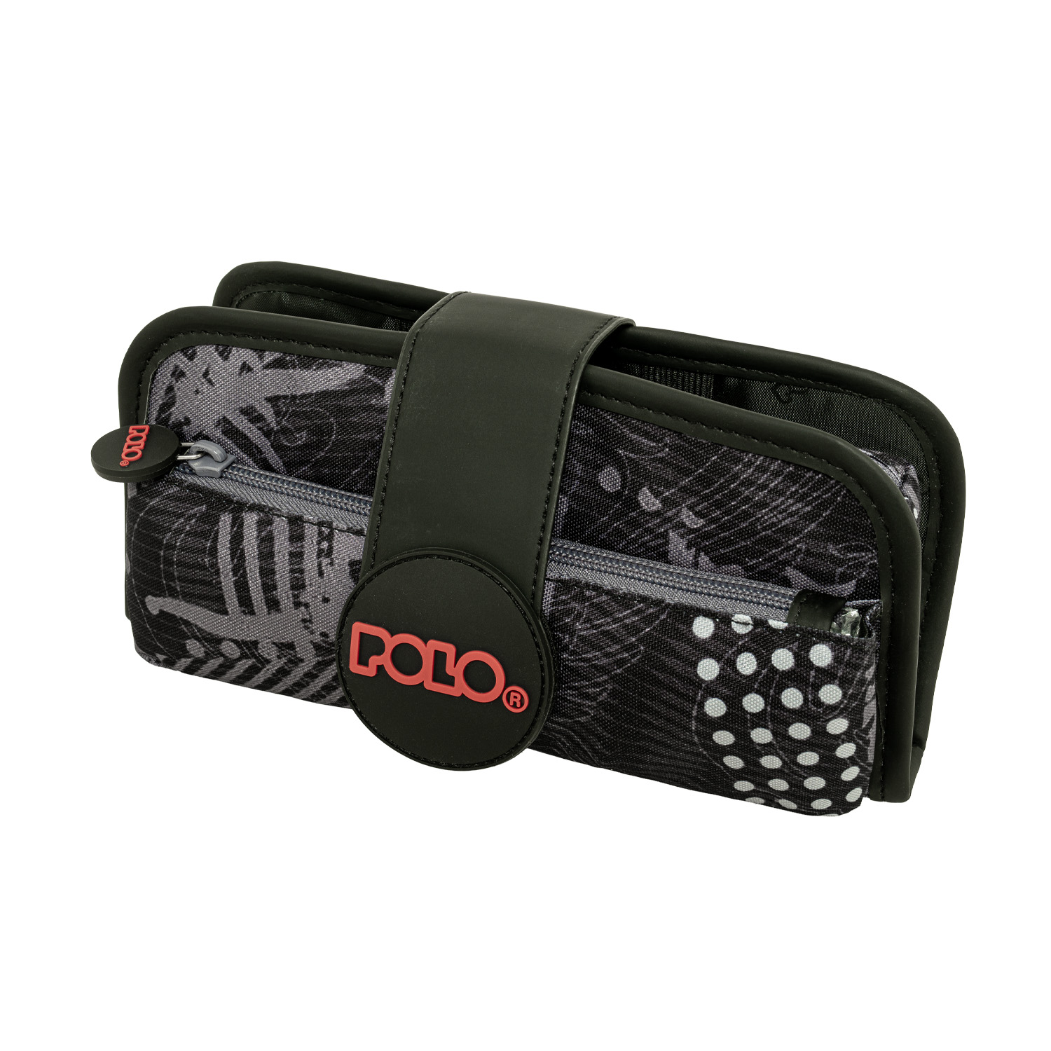 Polo – Κασετίνα Βαρελάκι Rubber, Black Pattern 2026 9-37-019-8438