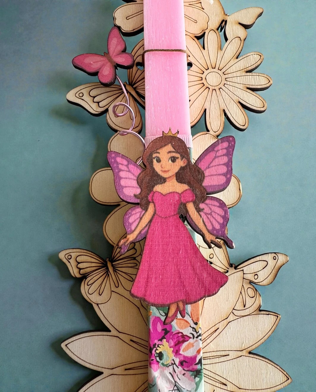 Life Likes - Λαμπάδα Νεράιδα Πεταλούδες Λουλούδια 9502