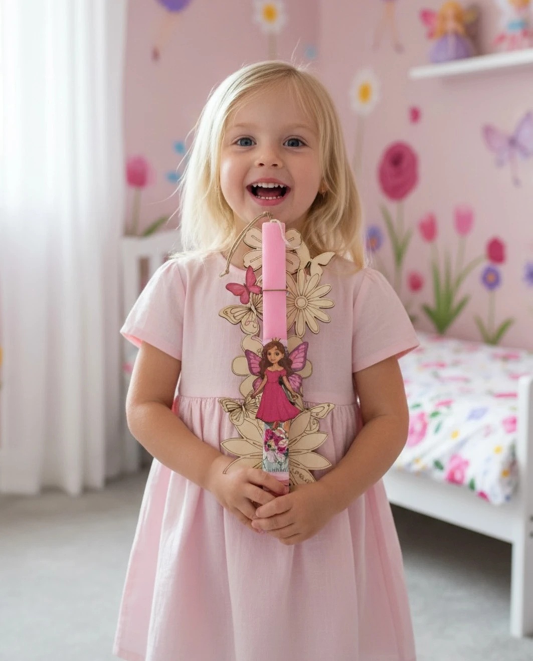 Life Likes - Λαμπάδα Νεράιδα Πεταλούδες Λουλούδια 9502