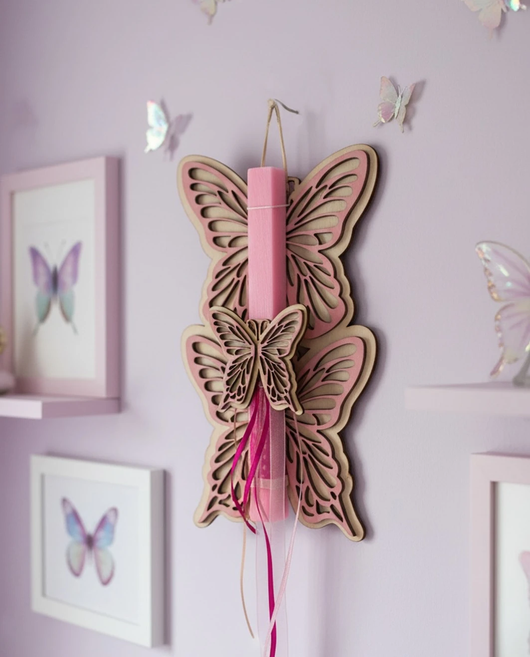 Life Likes - Λαμπάδα Ροζ Πεταλούδα 9507
