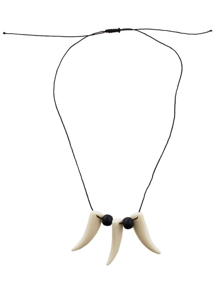 Funny Fashion - Κολιέ Πρωτόγονου / Ζουλού Χαυλιόδοντες 50528