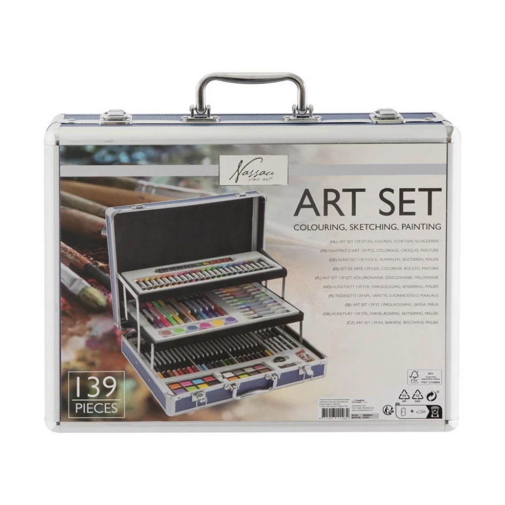 Nassau - Σετ 140 Τεμαχίων Σε Μεταλλικό Πτυσσόμενο Βαλιτσάκι 37,5x29cm AR0969