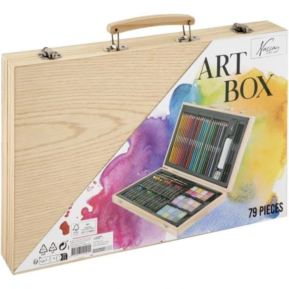 Nassau - Σετ 79 Τεμαχίων Σε Ξύλινο Βαλιτσάκι AR0973