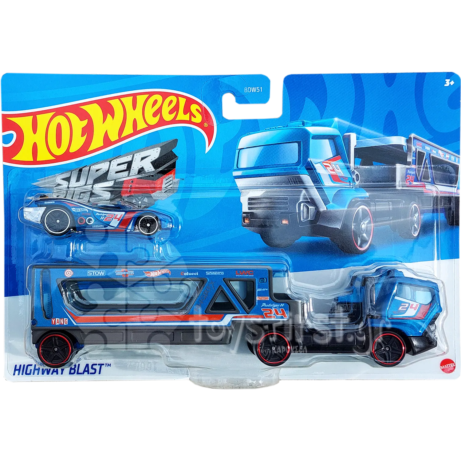 Mattel Hot Wheels - Σούπερ Νταλίκα, Highway Blast CGC20 (BDW51)