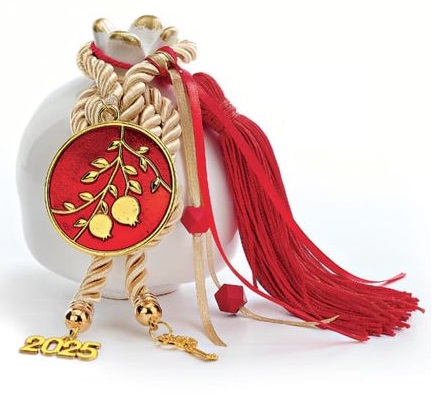 Adorex - Γούρι Κεραμικό Ρόδι Με Στρογγυλό Διακοσμητικό Με Ρόδια EG-23392