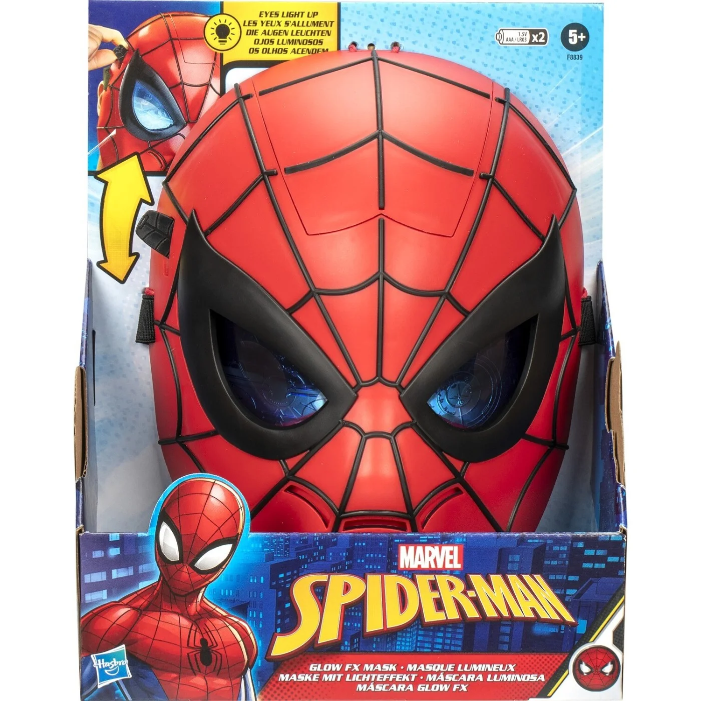 Hasbro - Φιγούρα Δράσης Spider-Man με Φως Glow FX Μάσκα, Light-Up Role Play F8839 Hasbro - Φιγούρα Δράσης Spider-Man με Φως Glow FX Μάσκα, Light-Up Role Play F8839