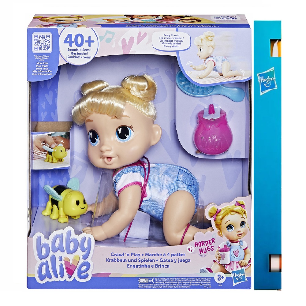 Παιχνιδολαμπάδα Hasbro Baby Alive - Crawl 'N Play, Harper Hugs F9709