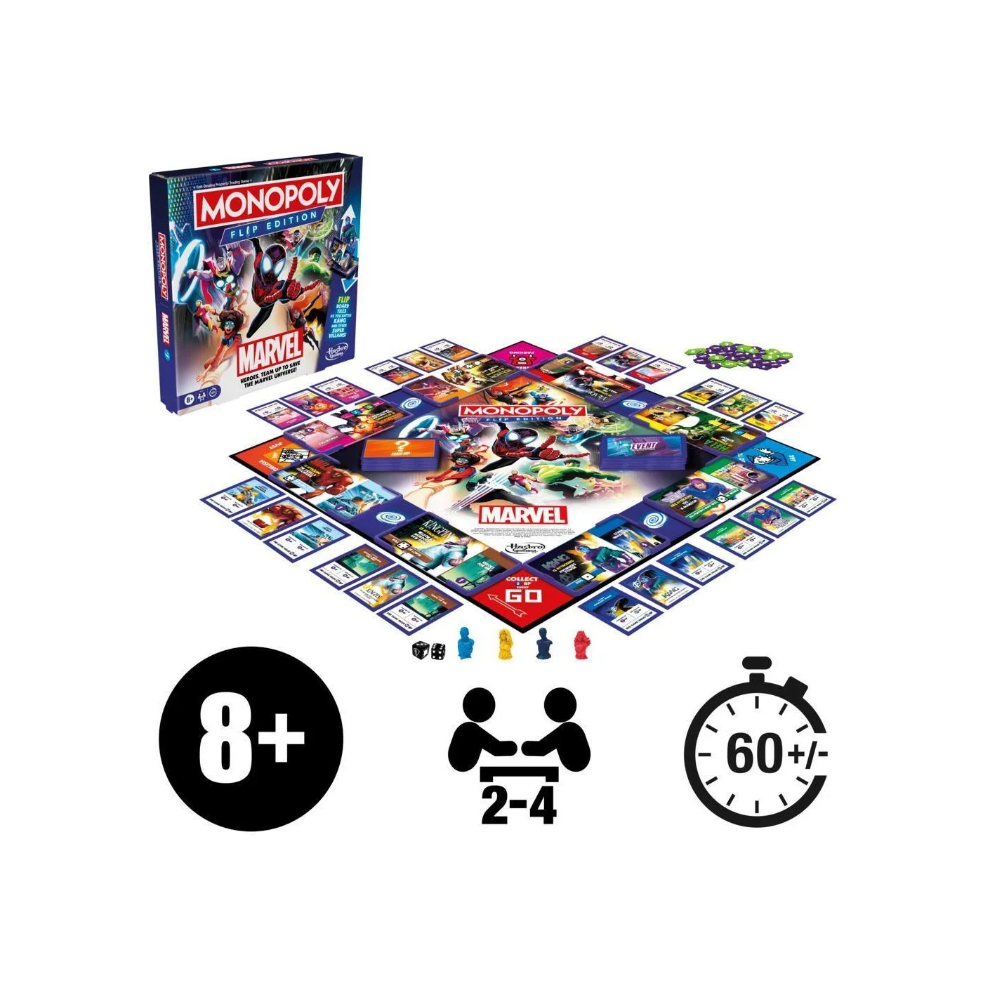  Hasbro - Επιτραπέζιο, Monopoly Flip, Marvel Avengers F9931