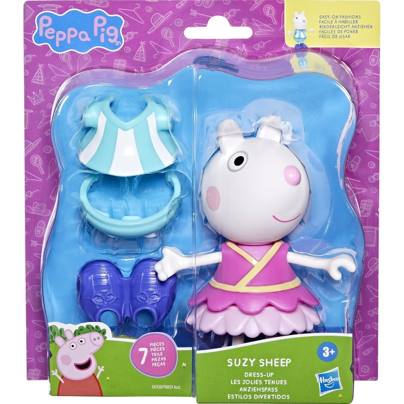 Hasbro - Peppa Pig, Suzy Sheep-Up Figure With 6 Easy-On Fashion Accessories G0330 (F8859)