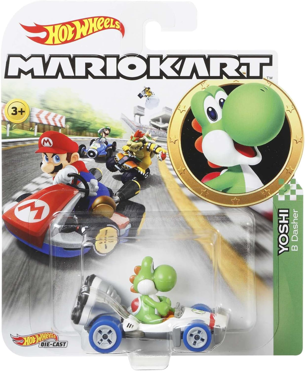 Mattel Hot Wheels - Mario Kart, B-Dasher/Intrepide, Yoshi GBG29 (GBG25)