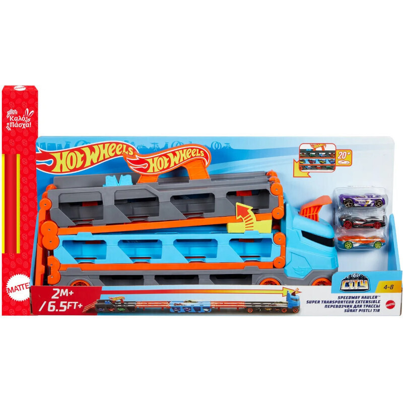 Παιχνιδολαμπάδα Mattel - Hot Wheels City, Νταλίκα - Πίστα 2 Σε 1 GVG37
