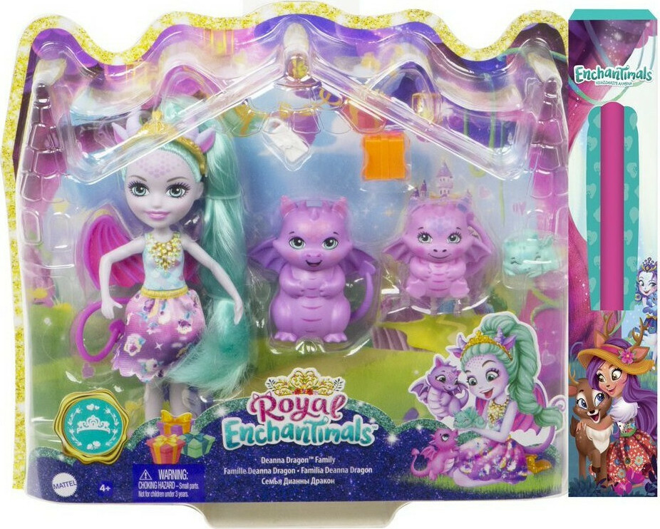 Παιχνιδολαμπάδα Mattel Enchantimals Royals - Deanna Dragon Family GYJ09 (GJX43)