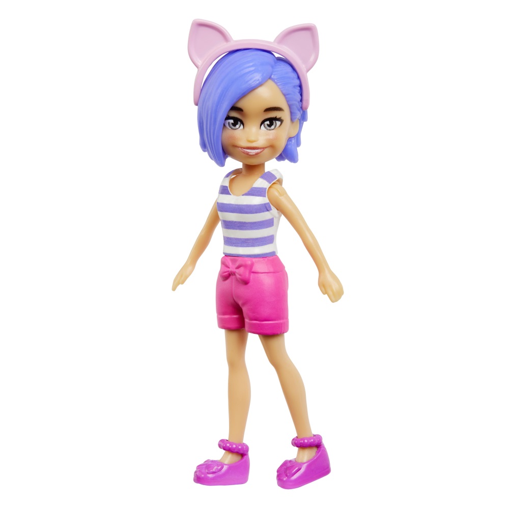 Mattel Polly Pocket - Κούκλα Με Μόδες Σε Κύλινδρο, Cat HKW07 (HKW04) 