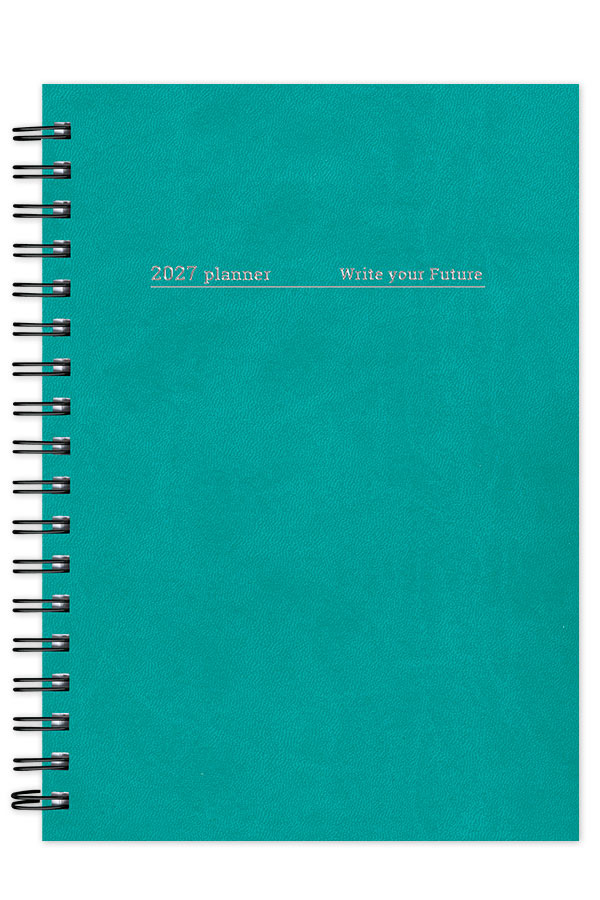Adbook - Ημερήσιο Ημερολόγιο Spiral Minimal 2027, Turquoise 17x25 HM-1036-281