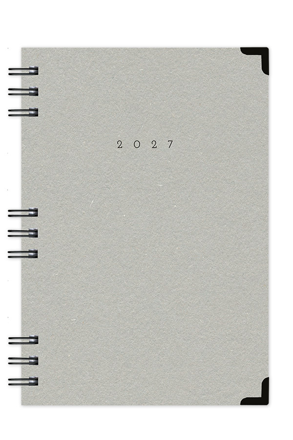 Adbook - Ημερήσιο Ημερολόγιο Spiral Cotton 2027, Grey 14x21 HM-3124-12