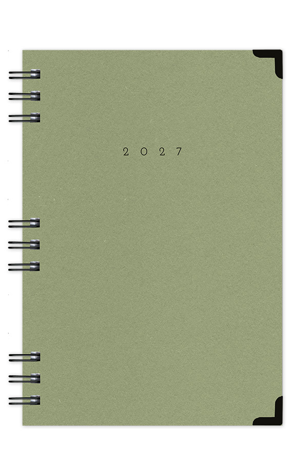 Adbook - Ημερήσιο Ημερολόγιο Spiral Cotton 2027, Olive 14x21 HM-3124-38