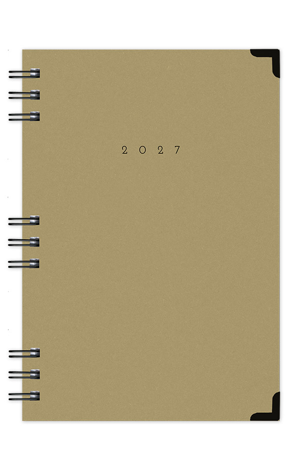 Adbook - Ημερήσιο Ημερολόγιο Spiral Cotton 2027, Kraft 14x21 HM-3124-421