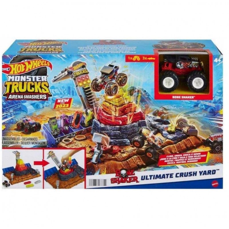 Mattel Hot Wheels - Monster Trucks Arena Smashers Bone Shaker Ultimate Crush Yard HNB96