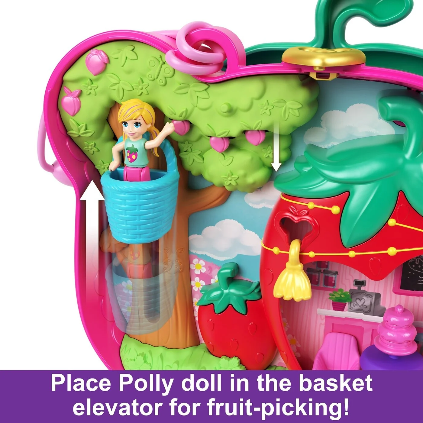 Mattel Polly Pocket - Straw-beary Patch Compact HRD35 (FRY35)