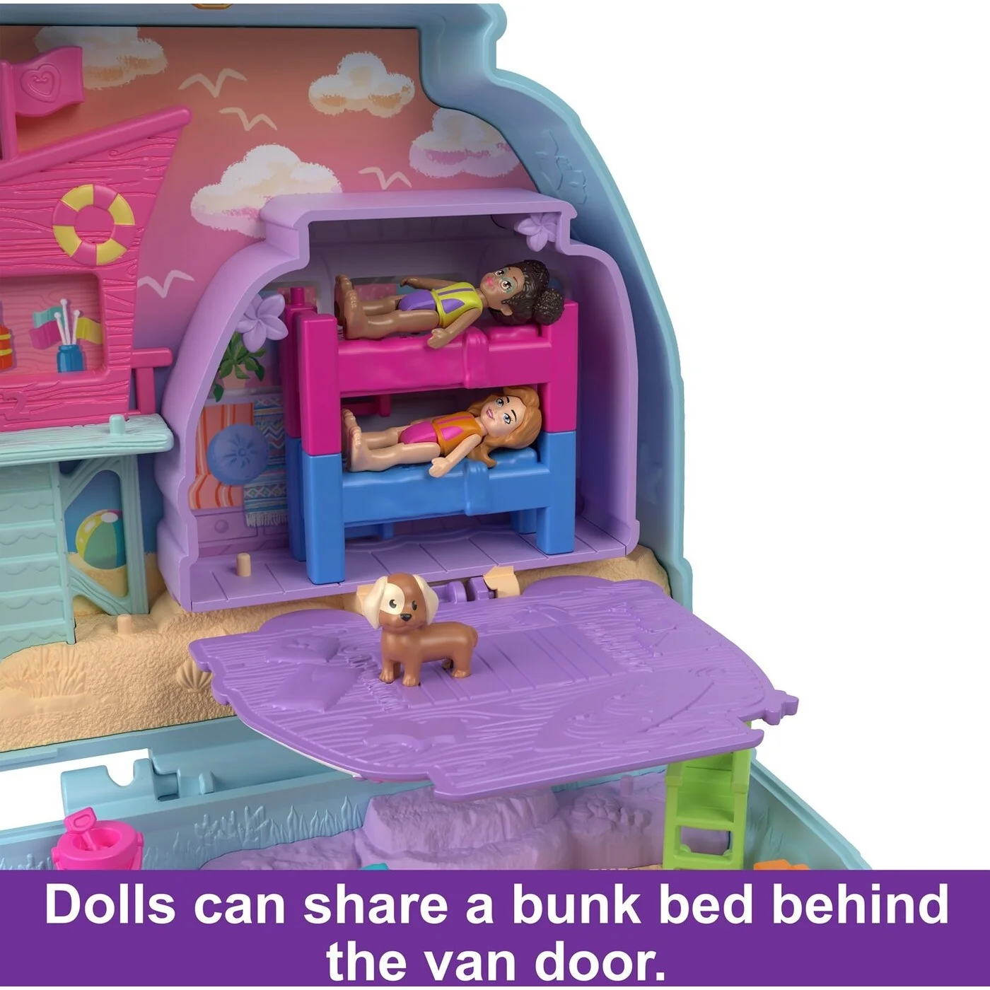 Mattel Polly Pocket - Seaside Puppy Ride Compact HRD36 (FRY35)