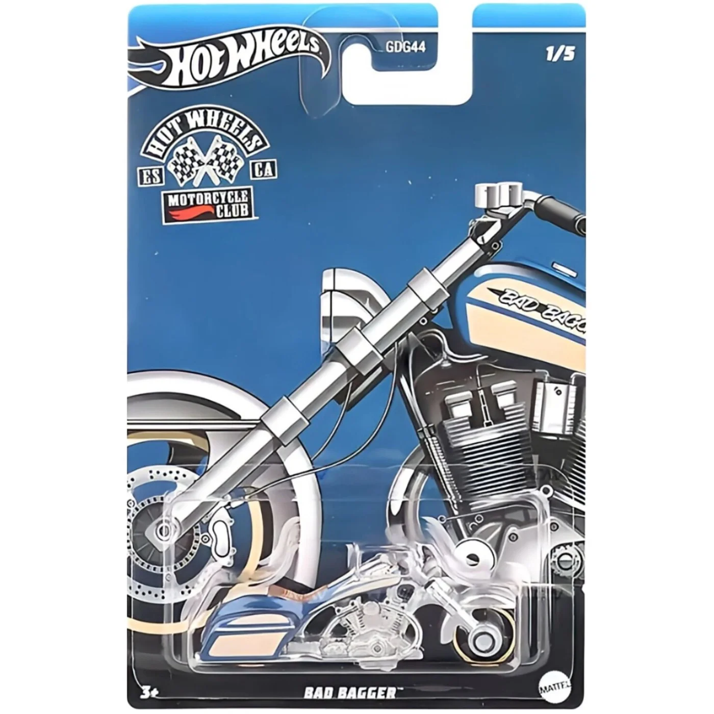 Mattel Hot Wheels - Motorcycle Club, Bad Bagger (1/5) HRR90 (HWR59)