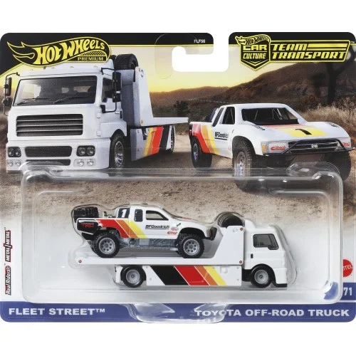 Mattel Hot Wheels - Νταλίκα Με Αυτοκινητάκι, Fleet Street & Toyota Off-Road Truck HRV39 (FLF56)