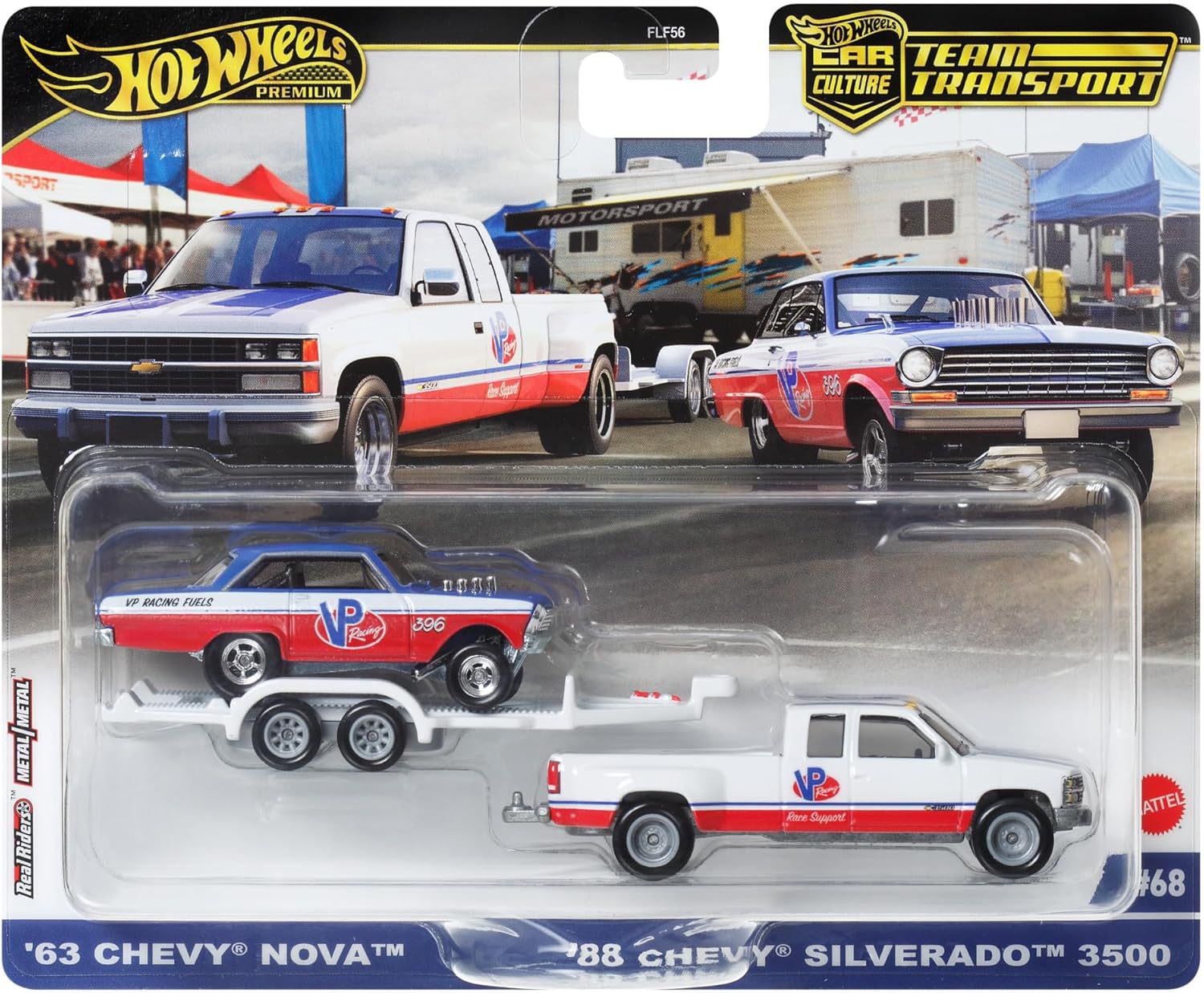 Mattel Hot Wheels - Νταλίκα Με Αυτοκινητάκι, '63 Chevy Nova/'88 Chevy Silverado 3500 HRV42 (FLF56) Mattel Hot Wheels - Νταλίκα Με Αυτοκινητάκι, '63 Chevy Nova/'88 Chevy Silverado 3500 HRV42 (FLF56)