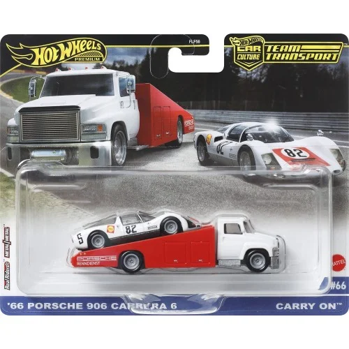 Mattel Hot Wheels - Νταλίκα Με Αυτοκινητάκι, '66 Porsche 906 Carrera 6 and Carry On Όχημα HRV47 (FLF56)