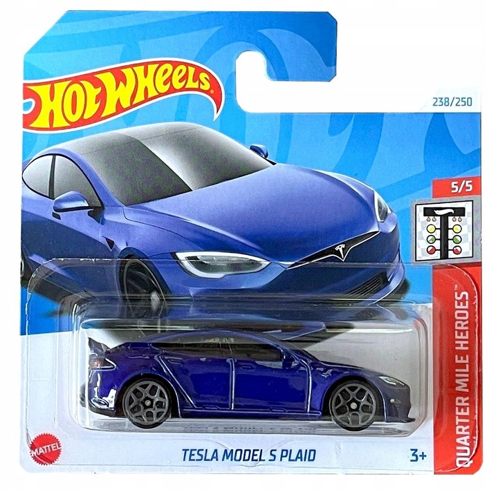 Mattel Hot Wheels - Αυτοκινητάκι HW Quarter Mile Heroes - Tesla Model S Plaid (5/5) HRY91 (5785)