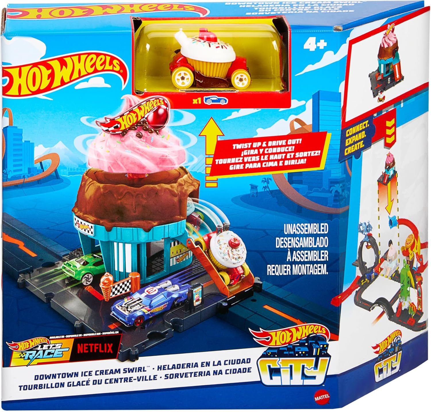 Mattel Hot Wheels - City, Downtown Ice Cream Swirl HTN77 (HDR24)